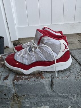 Air Jordan Kids' Red & White Retro 11 Basketball Shoes